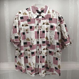 Cotton Traders  Patriotic USA Flag Allover Mount Rushmore July 4th Mens 2XL